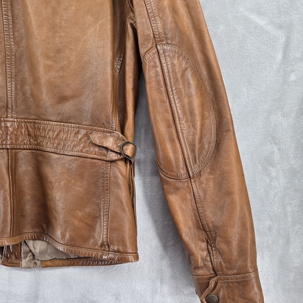 Polo Ralph Lauren‎ SOUTHBURY MENS BROWN CALF LEATHER MOTORCYCLE JACKET Medium - Picture 12 of 16